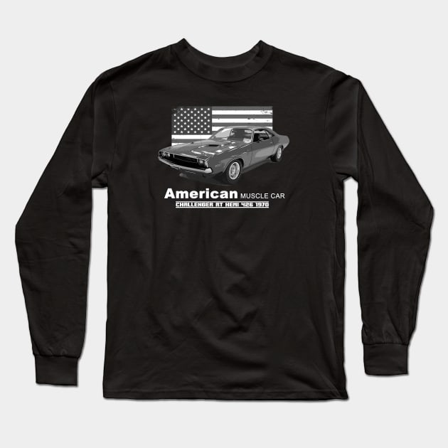 Challenger RT HEMI 426 American Muscle Car 60s 70s Old is Gold Long Sleeve T-Shirt by Jose Luiz Filho